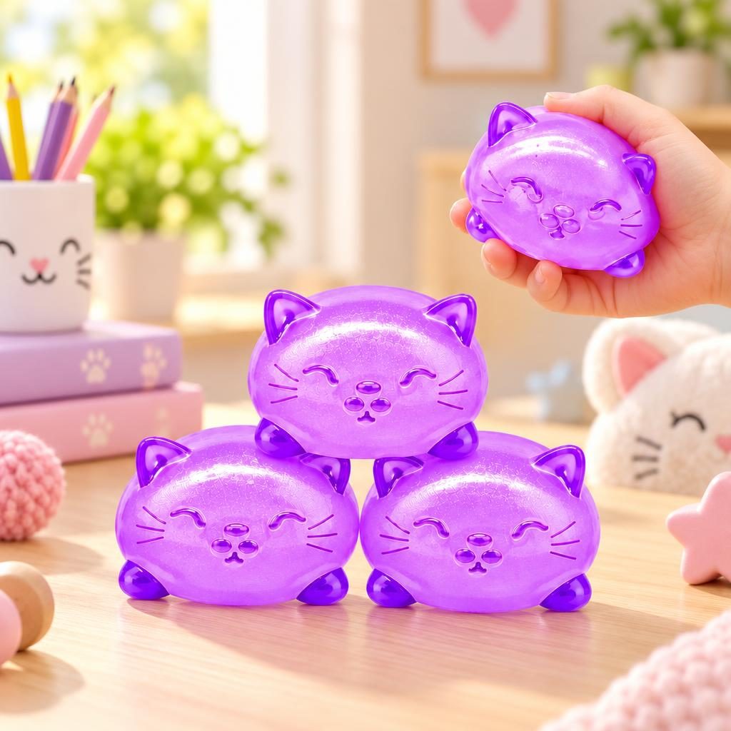 Squishy Gatinho Roxo Translúcido — foto 1 de 2
