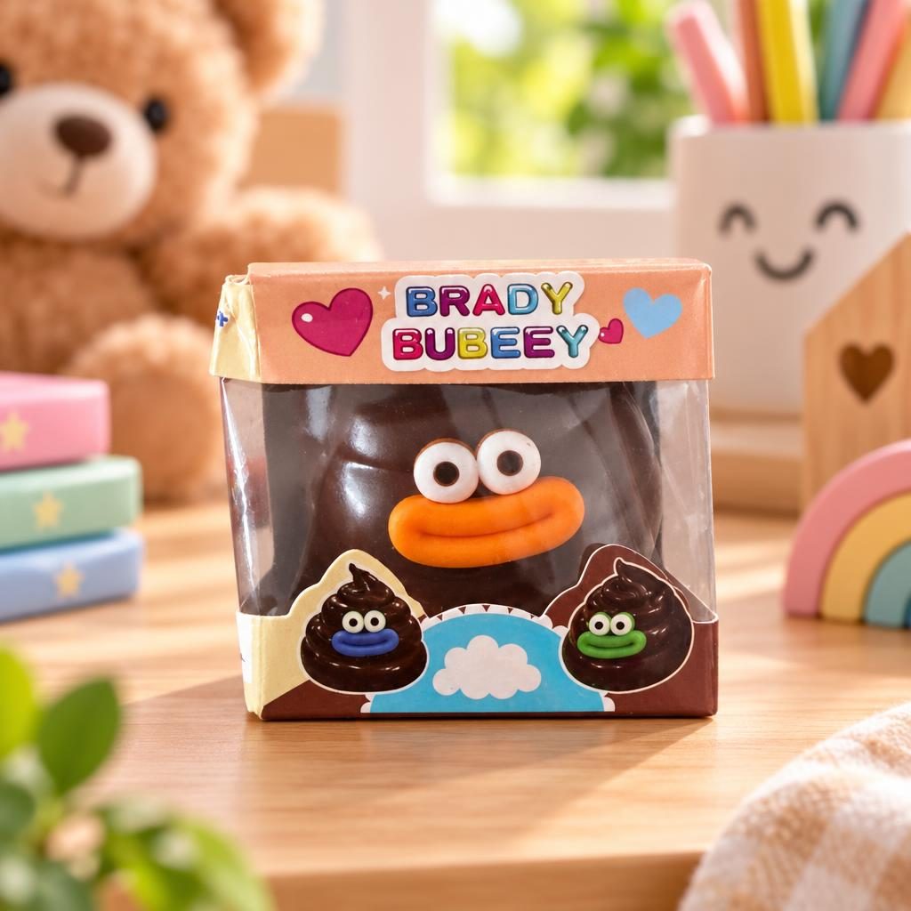 Squishy Cocozinho Marrom com Boca Laranja — foto 1 de 1