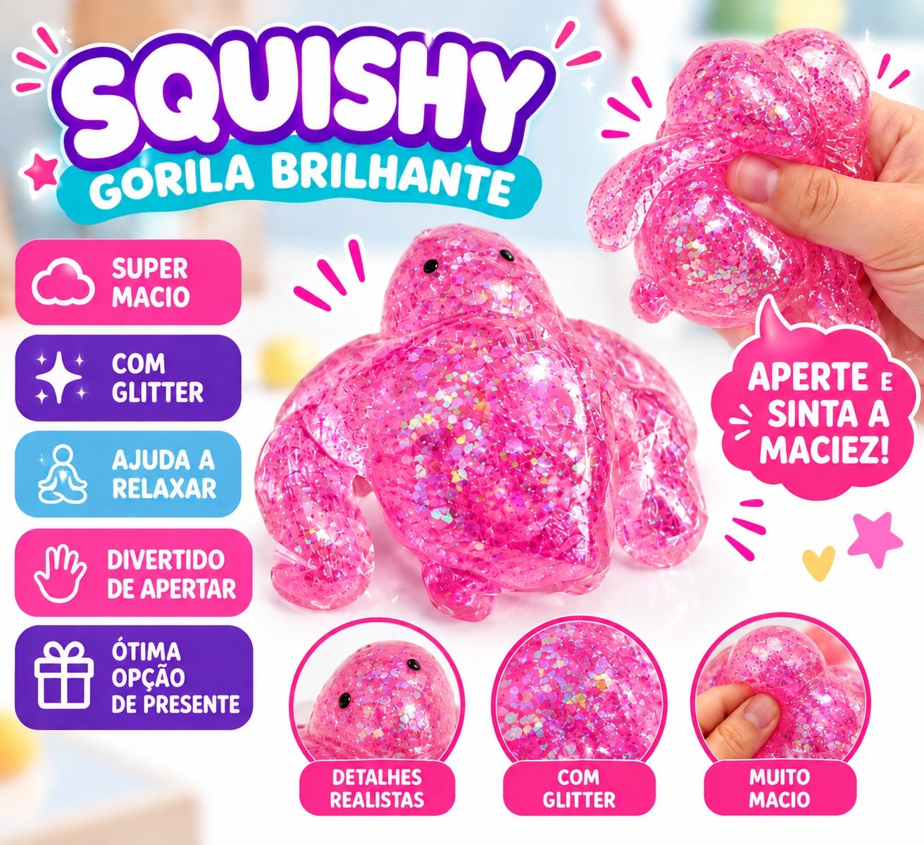 Squishy Gorila Rosa — foto 1 de 1