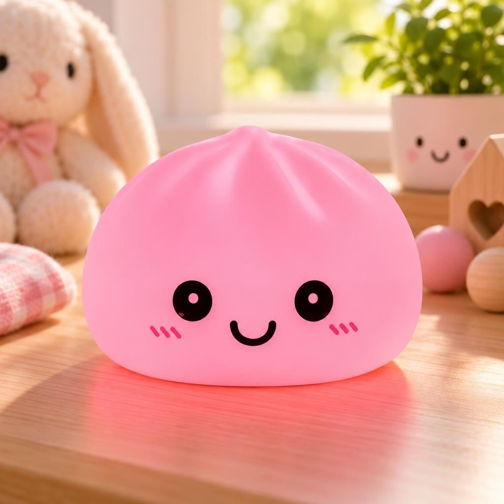 Luminária Pãozinho Sorridente Rosa — foto 1 de 3