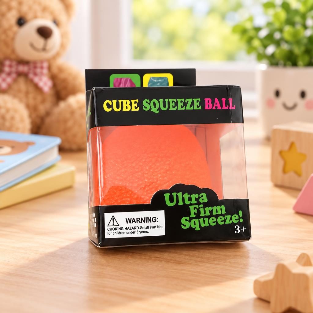 Squishy Cubo Laranja com textura pontilhada — foto 1 de 2