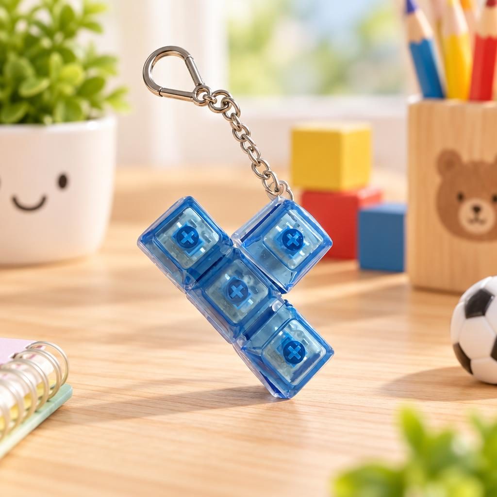 Chaveiro Teclado Tetris Azul com Luz — foto 1 de 1