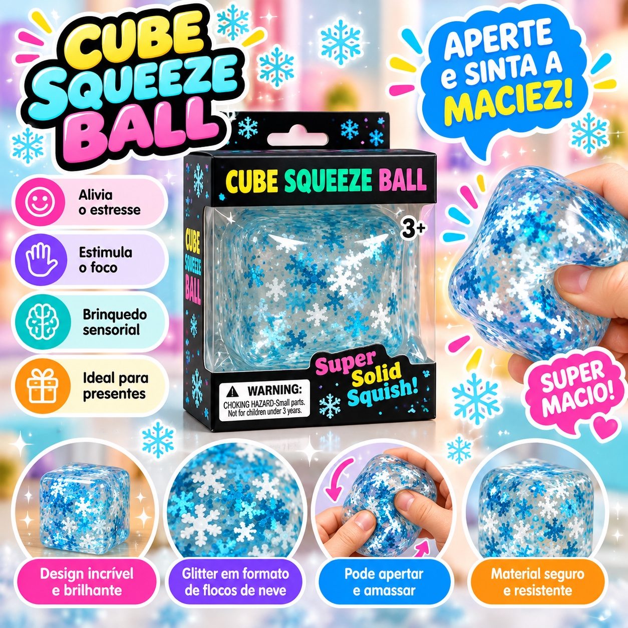 Cubo legal squish - estrelas brilho azul — foto 1 de 1