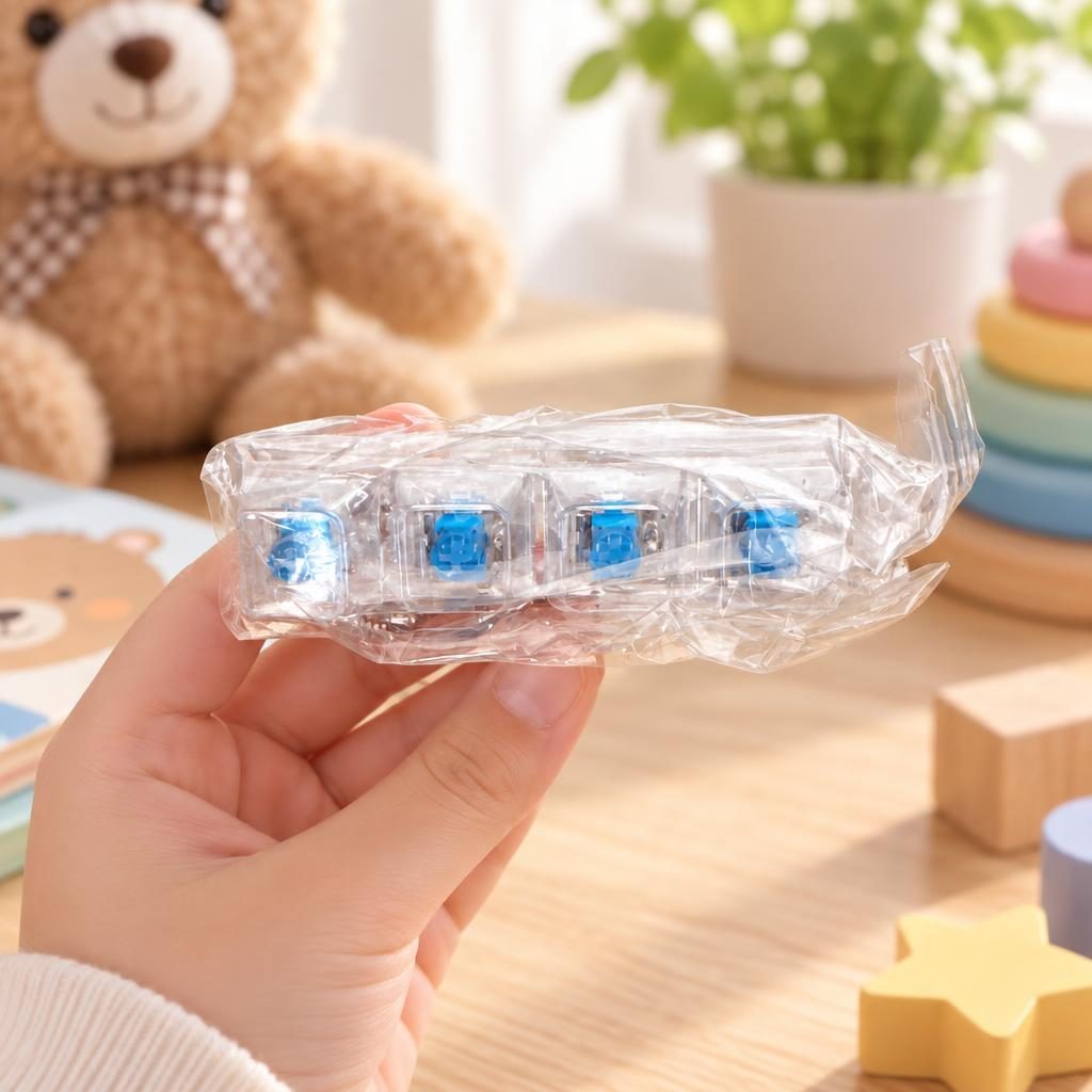 Fidget Clicker com 4 Botões Azuis Transparente — foto 1 de 1