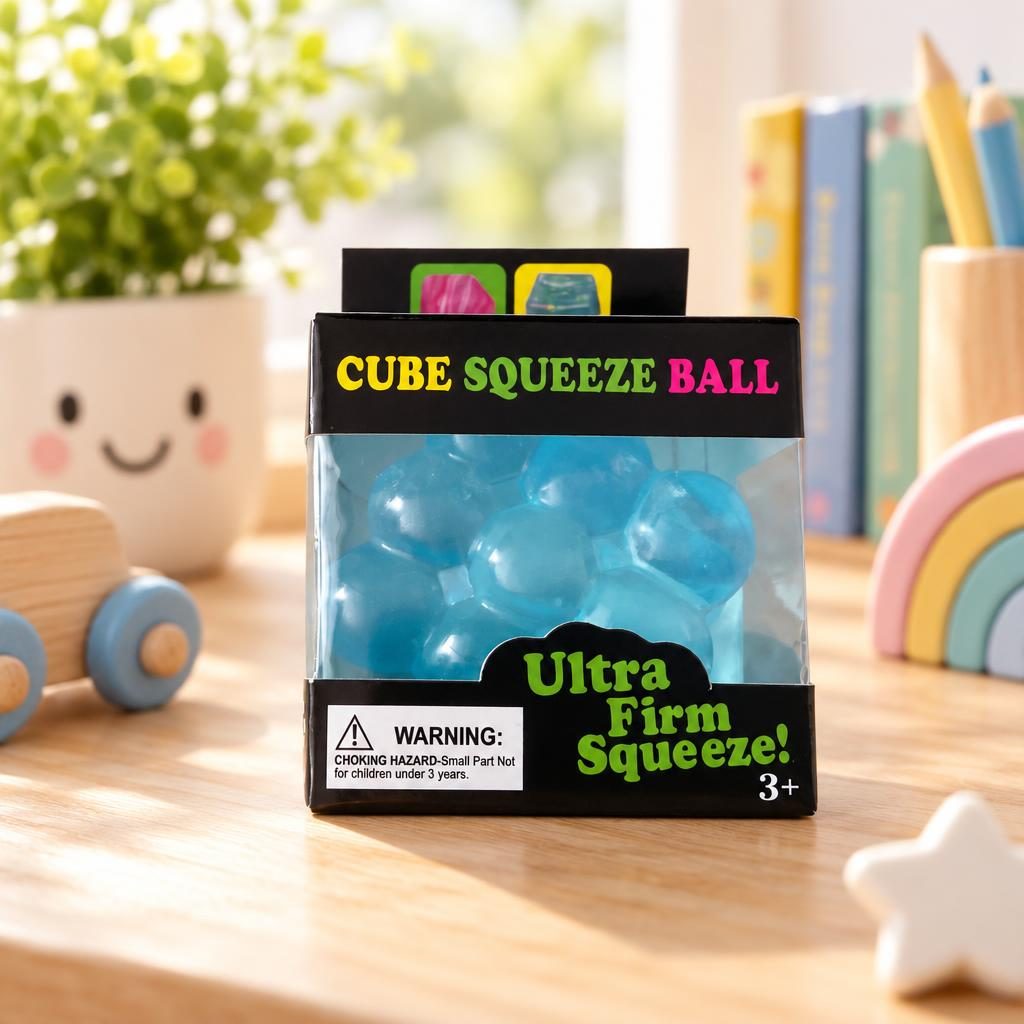 Cubo squishy anti estresse com bolinhas - azul — foto 1 de 1
