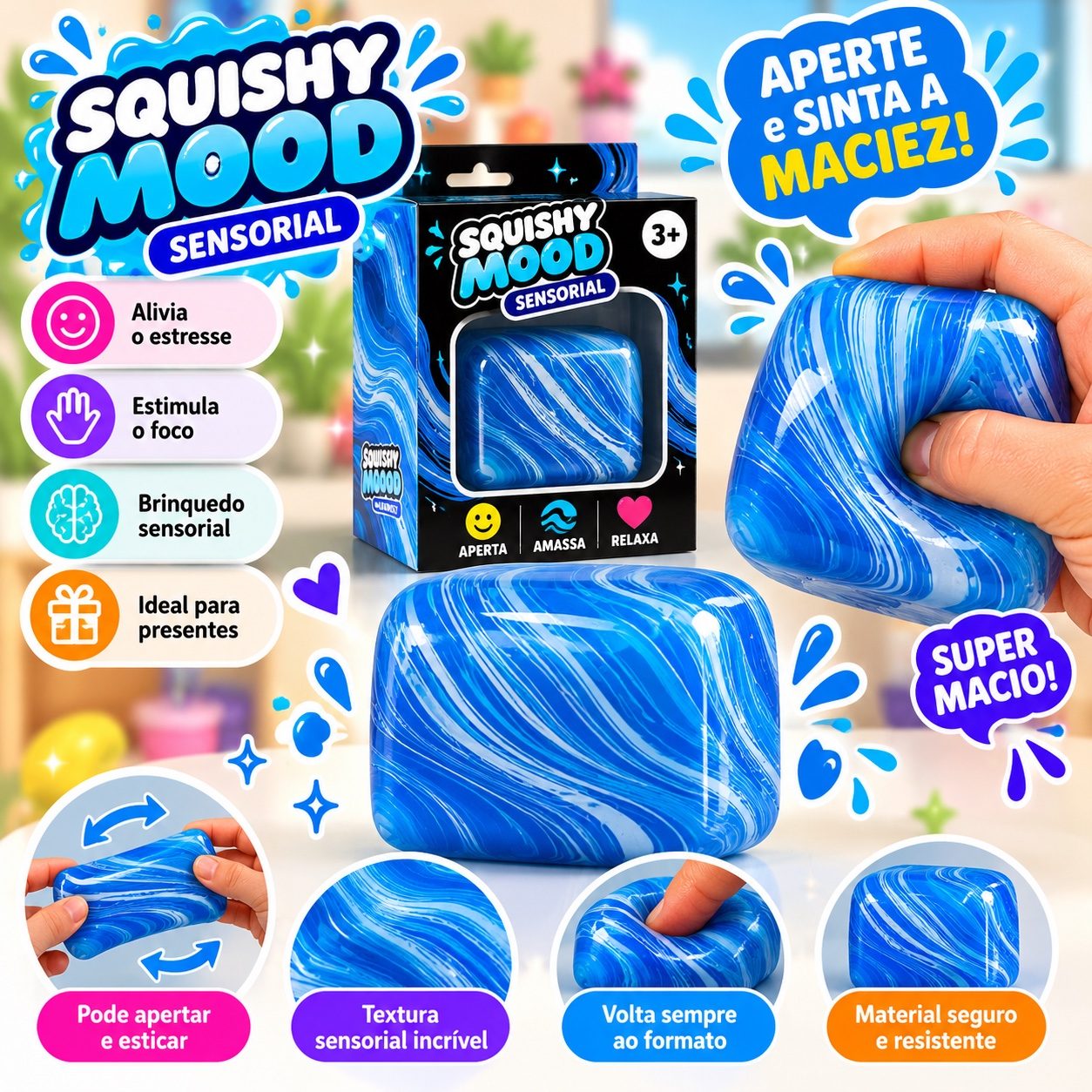 Cubo legal squish - azul mesclado — foto 1 de 1