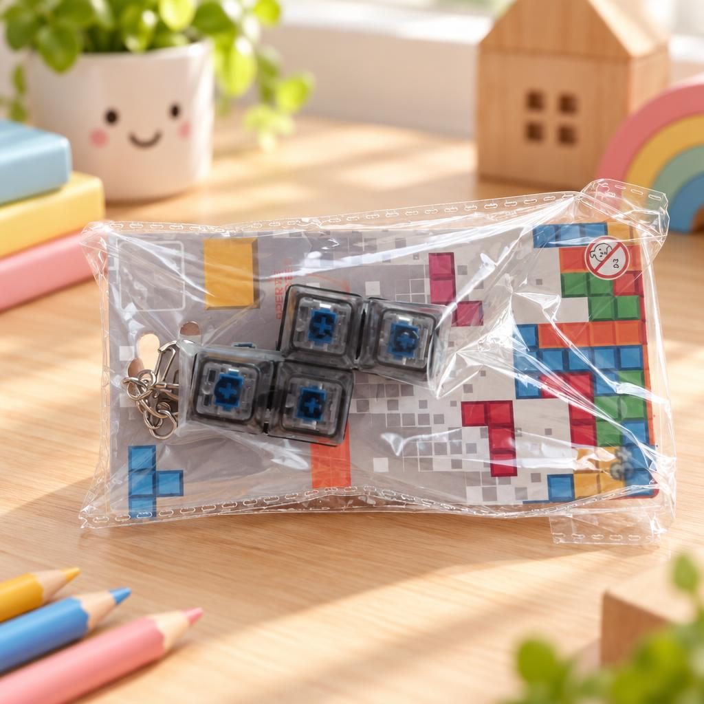 Chaveiro Antiestresse de Teclas Estilo Bloco Tetris — foto 1 de 1