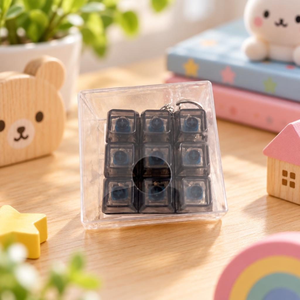 Chaveiro Teclado Mecânico Fidget com 9 Teclas Pretas — foto 1 de 1