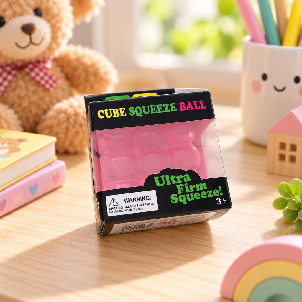 Cubo squishy anti estresse com bolinhas - rosa — foto 1 de 1