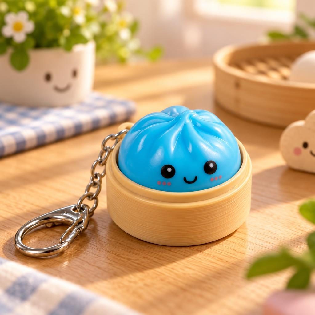 Chaveiro pãozinho Mini Bao Azul com Luz — foto 1 de 3