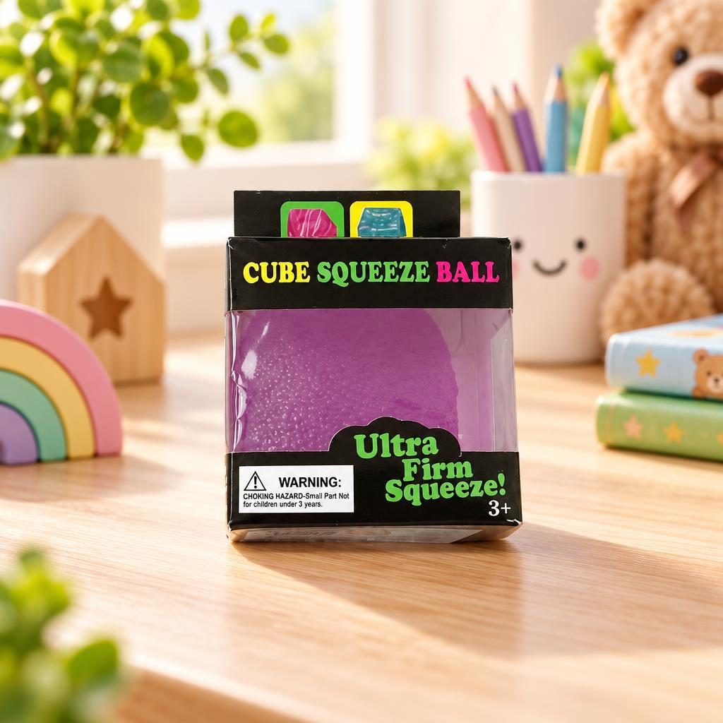 Squishy Cubo Roxo com Textura Pontilhada — foto 1 de 1