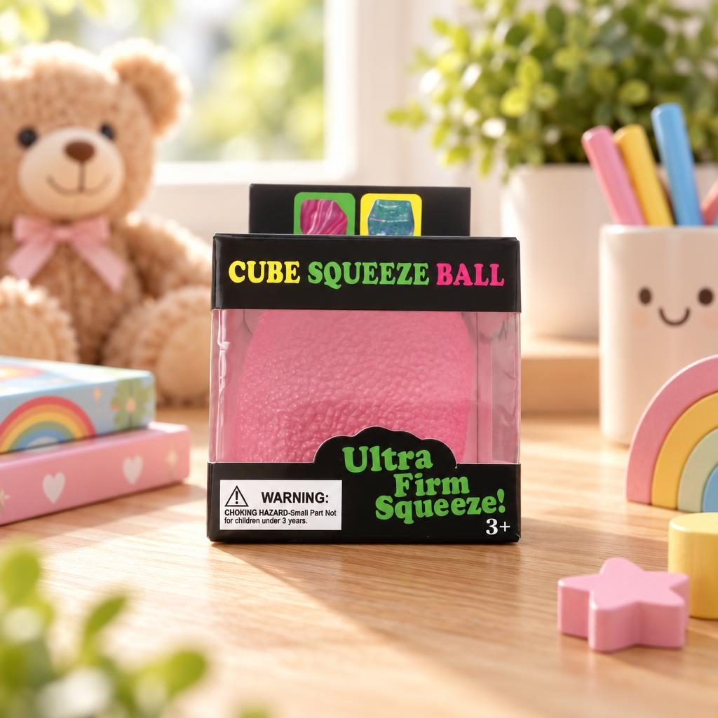 Squishy Cubo Rosa com textura pontilhada — foto 1 de 1