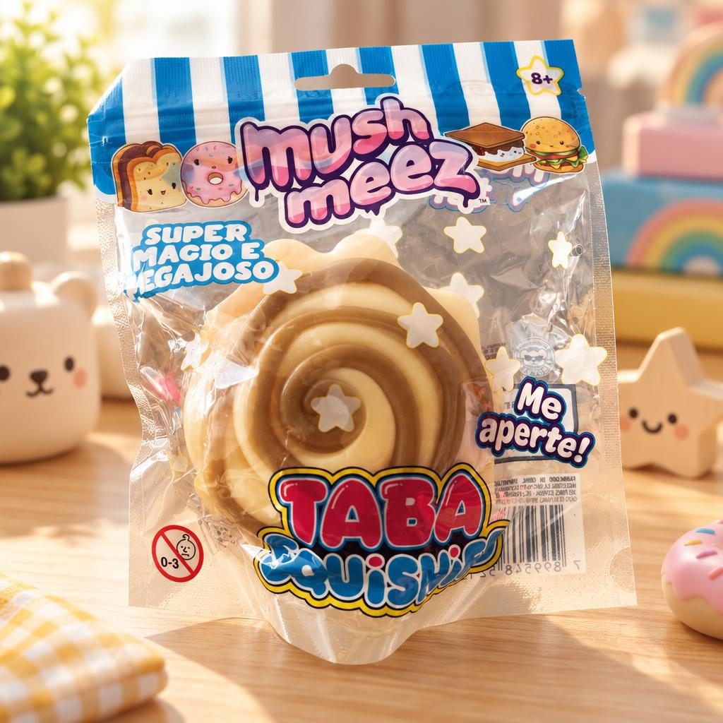 Squishy Rolinho de Canela Bege e Caramelo — foto 1 de 1